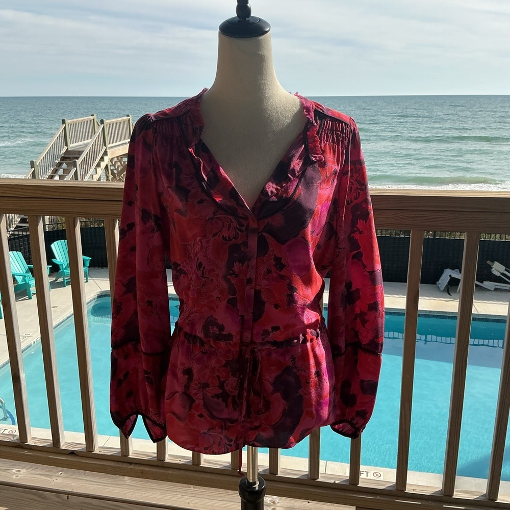 Rebecca Taylor Fuchsia Floral Blouse